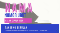 Nama & Nomor Urut Calon KaDes Desa Tanjung Berulak Kecamatan Kampar, PilKaDes 2021 Nama & Nomor Urut Calon KaDes Desa Tanjung Berulak Kecamatan Kampar, PilKaDes 2021
